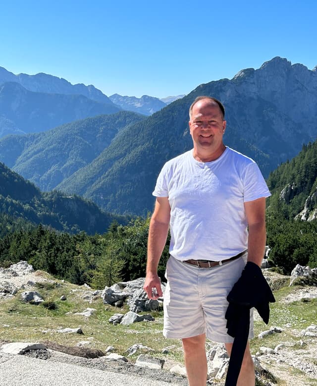 Ron on a mountaintop in Slovenia